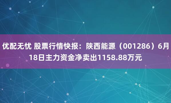 优配无忧 股票行情快报：陕西能源（001286）6月18日主力资金净卖出1158.88万元